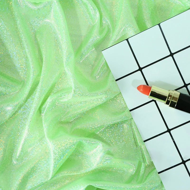 Флуоресцентная ткань растягивающаяся трикотажная цветная блестящая