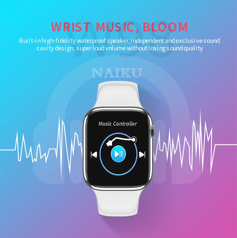 Умные часы W98 с Bluetooth-звонками, монитором сердечного ритма и давления крови, спортивным педометром для iPhone Xiaomi.