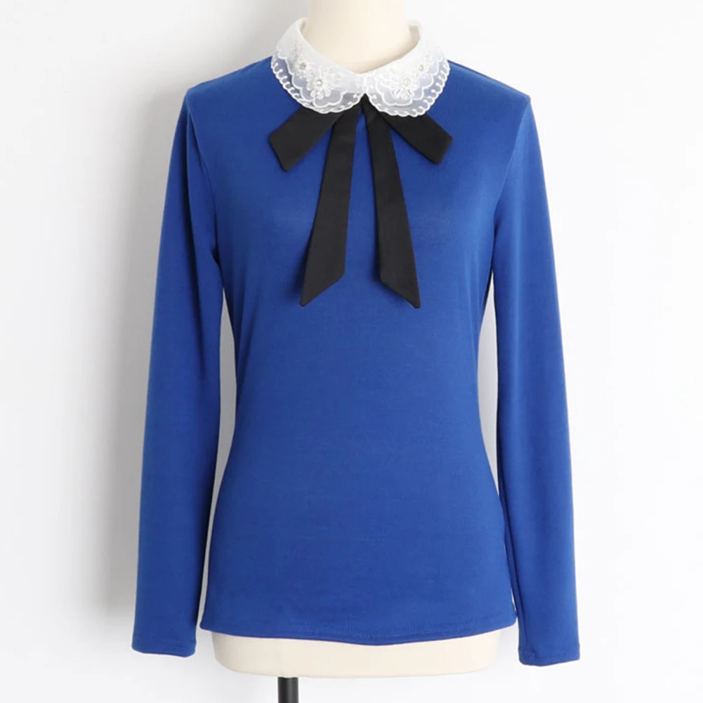 Женская трикотажная футболка облегающий кружевной джемпер с вышивкой на