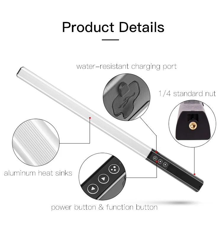 LUXCEO Q508A RGB Светодиодная лампа для видеосъемки трубка фотосъемки ручной пульт