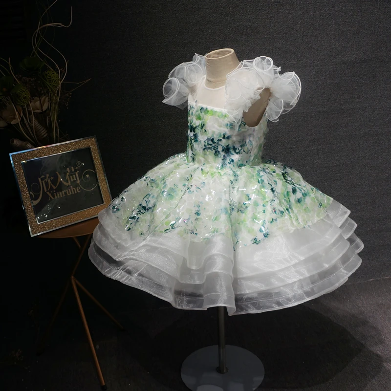 

Real Photo New Infant Baby Girls Dress Birthday Gown Tiered Organza Kids Formal Wear Flower Girl Dresses Pageant Gown 12M 24M