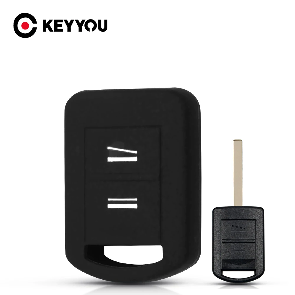 

KEYYOU 2 кнопки силиконовый чехол для ключей от машины для Opel Vauxhall Corsa Vectra c Astra H Meriva Omega Zafira чехол дистанционного брелока