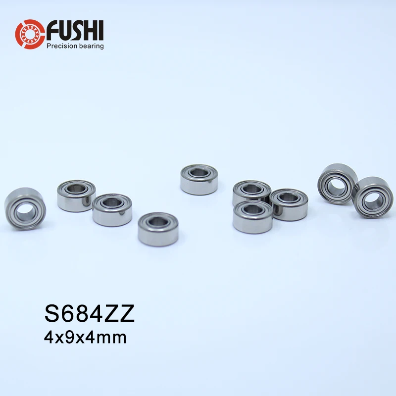 S684ZZ подшипник 4*9*4 мм(10 шт.) ABEC-1 440C ролик из нержавеющей стали S684Z S684 Z zz, шариковые подшипники