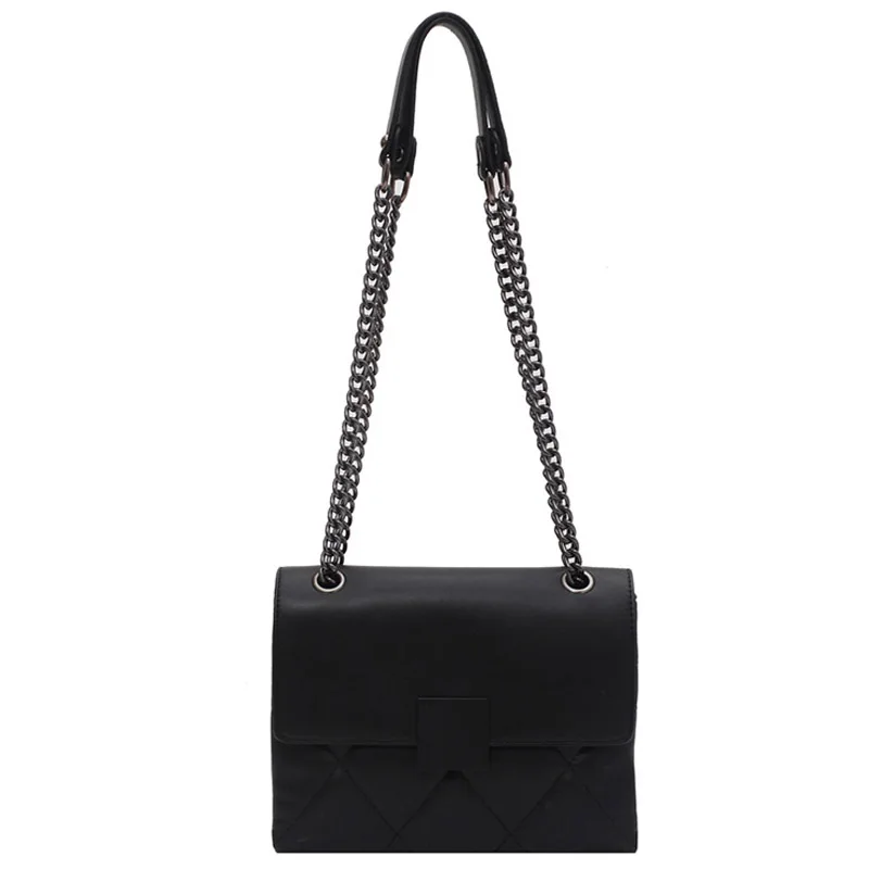 

MANHAN Lattice Square Crossbody Bag 2021 Fashion New High Quality PU Leather Women's Designer Handbag Chain Shoulder Balck Bag