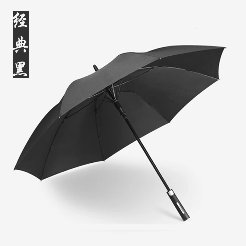 

Long Headle Umbrella Parasol Large Black Soild Color Sun Golf Umbrella Strong Windproof Double Student Paraguas Gift Ideas SY378