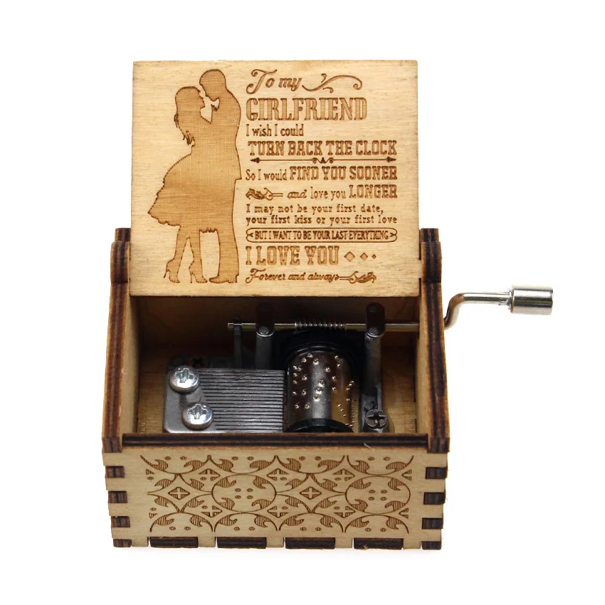 Горячая Распродажа деревянная музыкальная шкатулка в античном стиле с резьбой