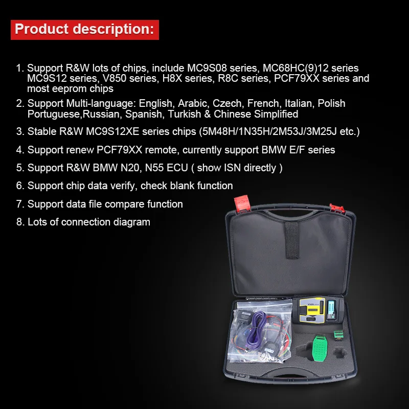 Оригинальный программатор Xhorse VVDI PROG V4.8.7 поддержка проверки данных на чипе