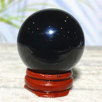 obsidian natural stone sphere crystal ball healing room decoration holiday gifts meditation reiki witchcraft gemstone stand