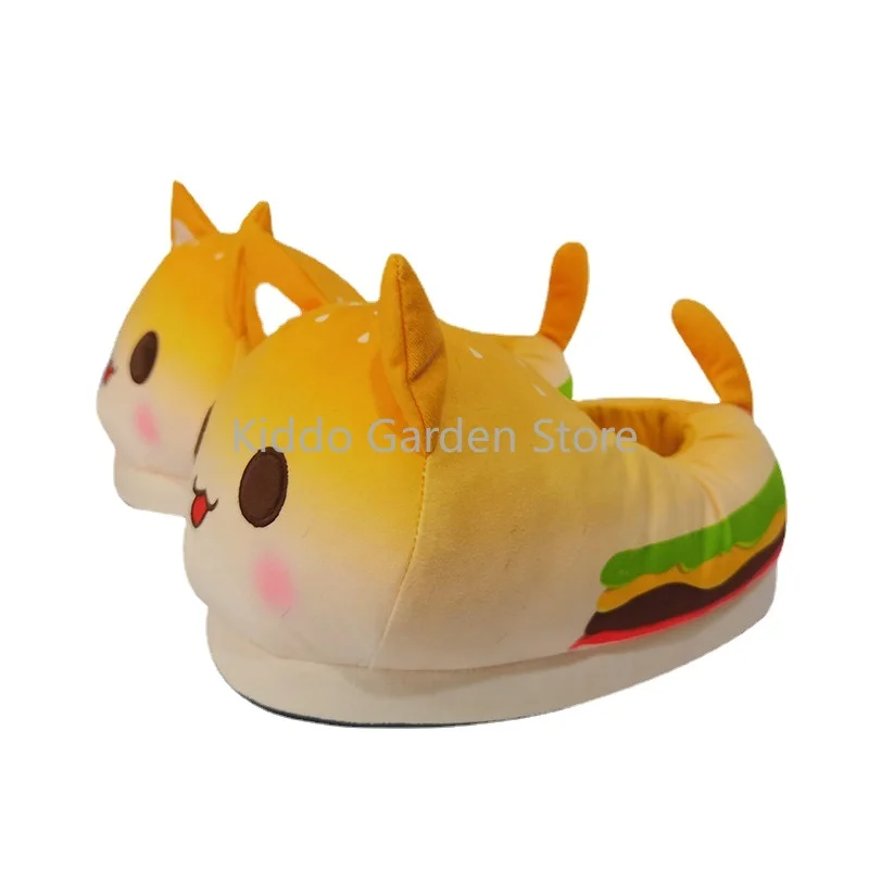 Aphmau-Zapatillas de felpa con forma de Donut para mujer, calzado suave y esponjoso de gato, peluches Kawaii, para interior y casa-3