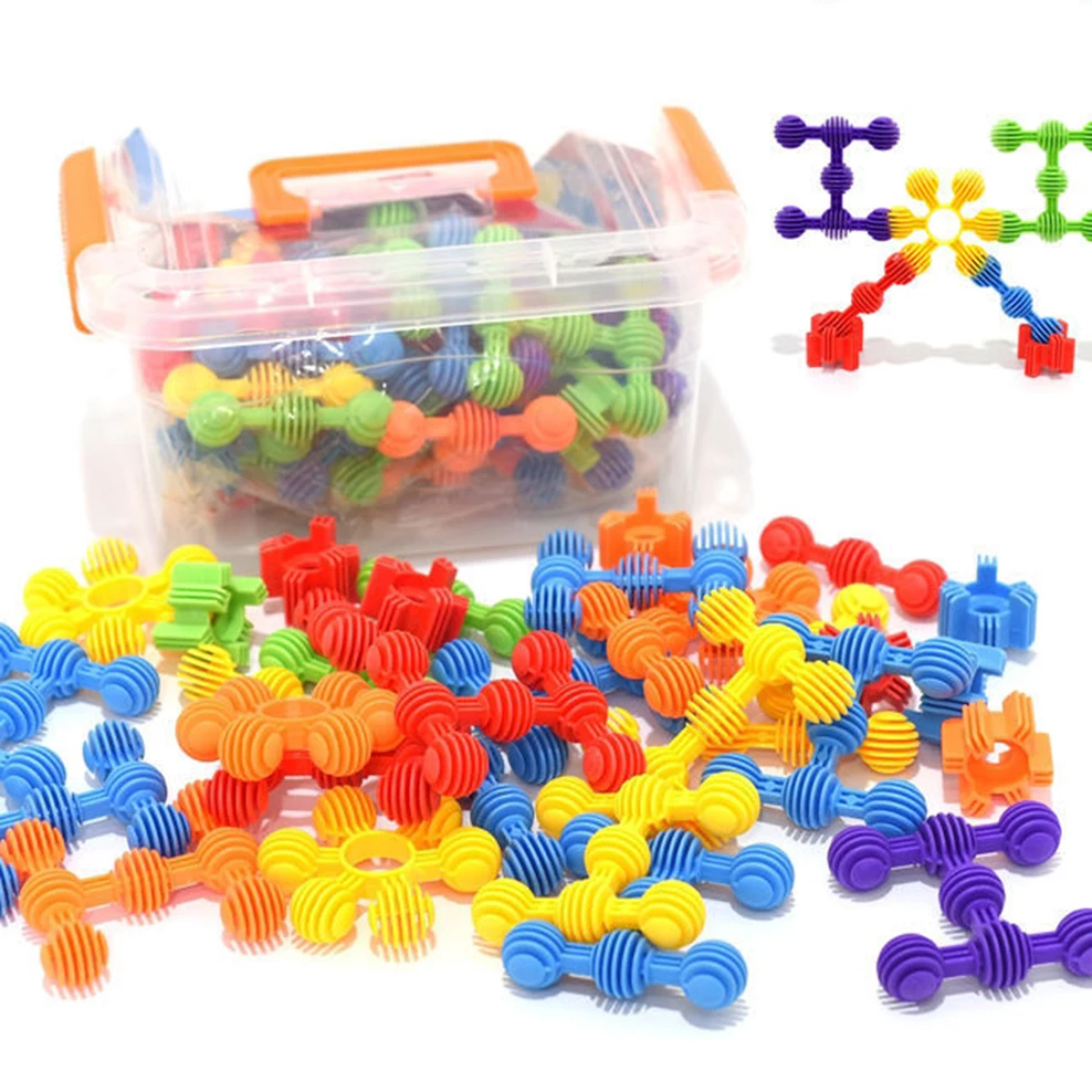 

140PCS Interconnecting Blocks Sunflower Assembled Building Blocks Early Education Educational Toys For 3-6 Years Old