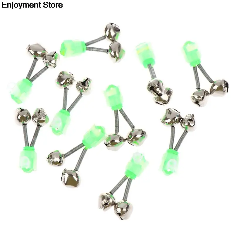 5/10 Pcs Fishing Bite Alarms Rod Bells Clamp Tip Clip Ring Green Accessory Hot | Спорт и развлечения
