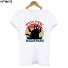 2020 летняя футболка с коротким рукавом, женские топы, футболка с принтом собаки, ПЕВА, мадафакаса, женская футболка с забавным котом, гангстером и мемом пистолета