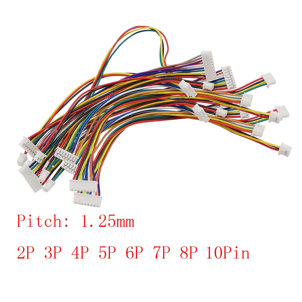 10 шт. JST 1 25 мм 2P 3P 4P 5P 6P 7P 8P контактный гнездовой и разъем/двойной штекер