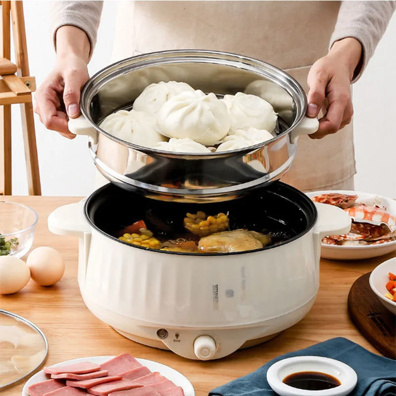 

220V Multifunctional Electric Cooker Heating Pan Electric Cooking Pot Machine Hotpot Noodles Eggs Soup Steamer mini rice cooker