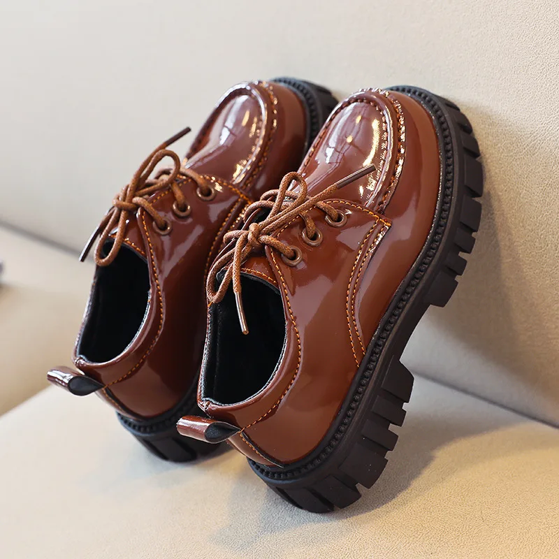 CUZULLAA-zapatos de charol con cordones para ni&ntilde;os y ni&ntilde;as, calzado informal cl&aacute;sico de moda, talla 26-36-2