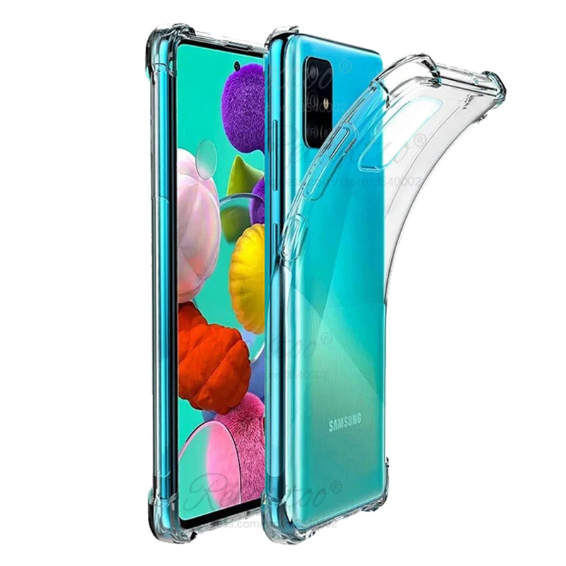 Подушка безопасности Прозрачный чехол для Samsung A51 TPU Coque Shell capa A71 2020 A 51 71 A515F A715F