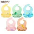 Тыры. Ху новый модный силиконовый нагрудник для детей Водонепроницаемый для новорожденных, детская одежда для детей ясельного возраста для мальчиков и девочек, регулируемый мультфильмы Нагрудники Подарок