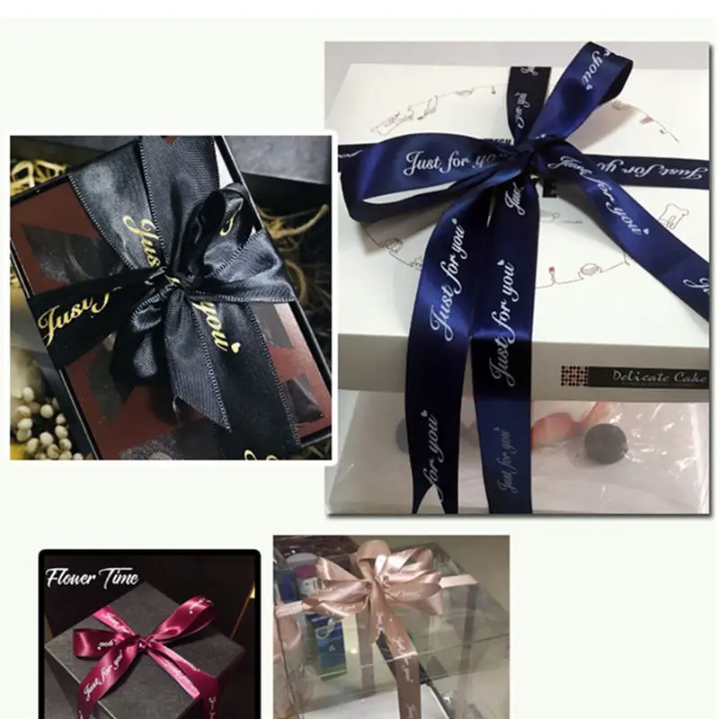 New 5m/10m Just For You Polyester satin Ribbon tape DIY Bow make Crafts Card Gifts Wrapping Flowers floral tied accessories 25MM | Дом и сад