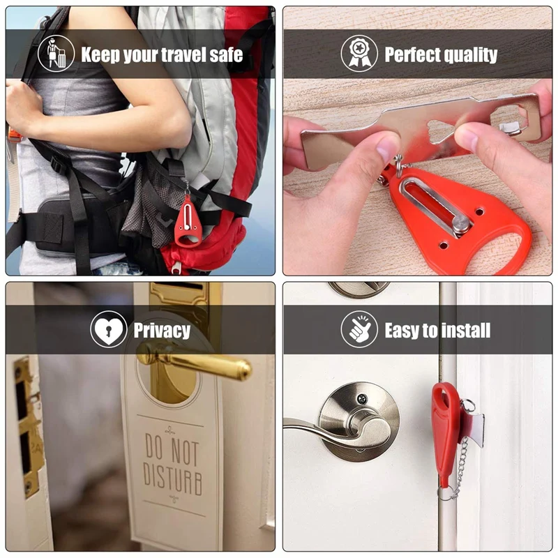 Portable Door Lock Travel Security Device Leaving Home Without Loss Additional Safety From Inside Used for School | Безопасность и