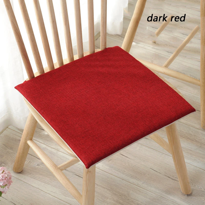 dark red 40x40 см подушка для сиденья Нескользящая квадратная однотонная мягкая удобная хлопковая подушка для сиденья ресторанная офисная Подушка для домашнего кресла - Цвет: dark red