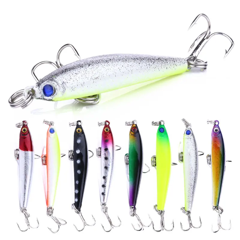 

HENGJIA 1pcs Fishing Lures Minnow Fishing Tackle 5cm 3.4g Fishing Wobblers Hard Bait Mini Lures