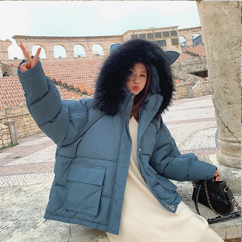 2019 женские пуховики из натурального меха енота пальто на белом утином пуху