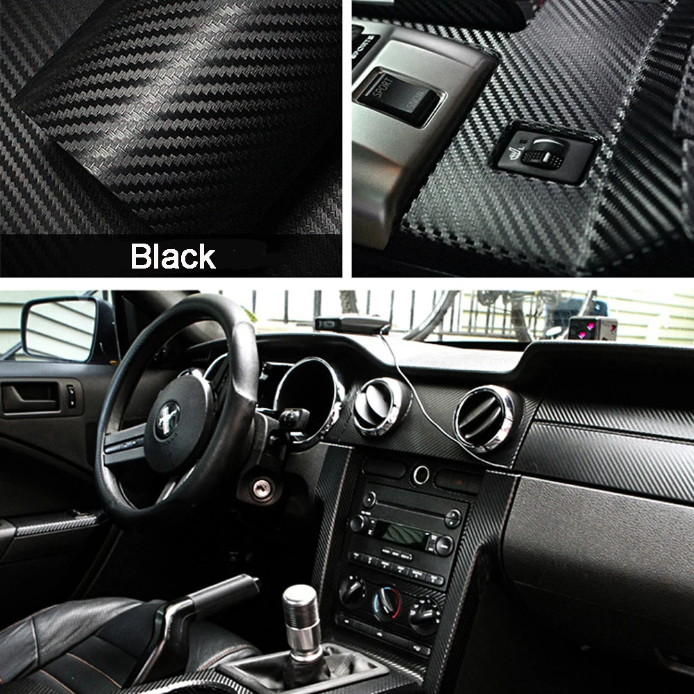 3D углеродного волокна пленка виниловая оберточная ПВХ наклейки автомобильная