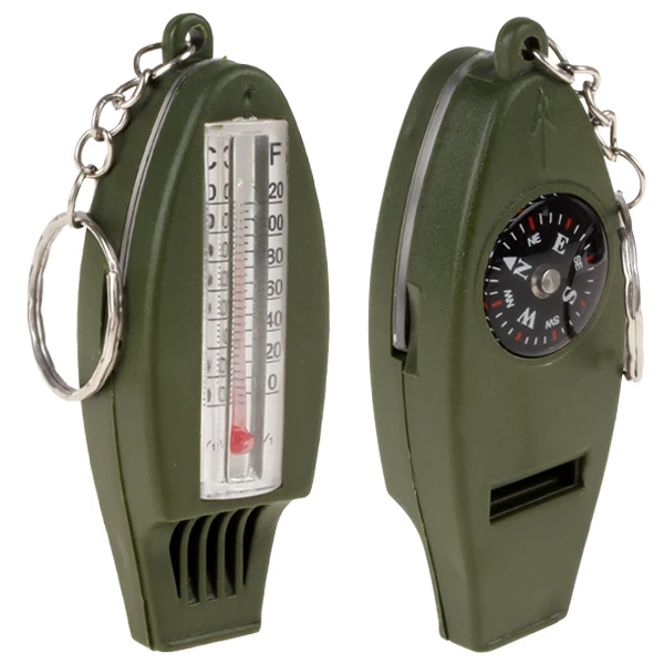 Уличный многофункциональный свисток 4 в 1 для выживания + компас увеличительное