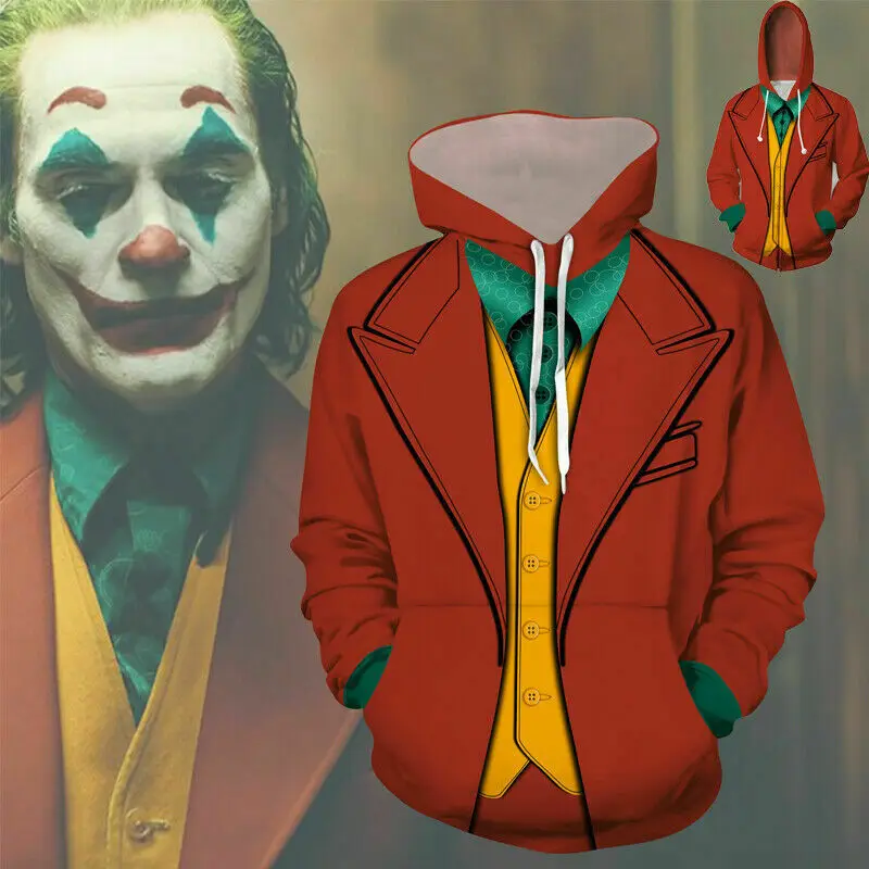 Joker 2019 Косплэй Толстовка Хоакина Феникса &quot Джокер &quot3D новый фильм вентиляторы