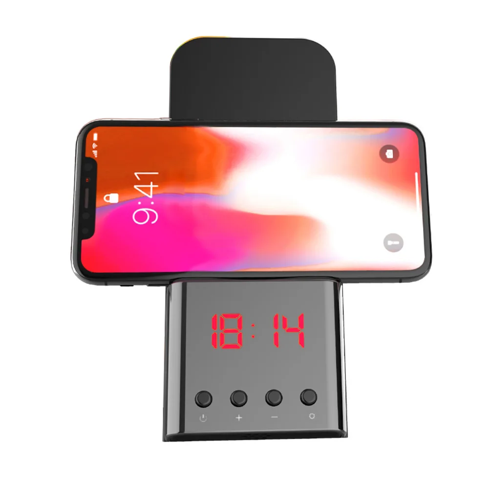 Быстрое беспроводное зарядное устройство с будильником подставка для часов