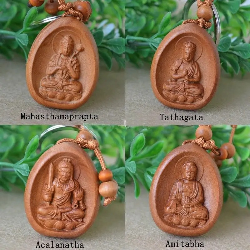 Tibetan Buddha Peach Wood Amulet Key Chains | Украшения и аксессуары