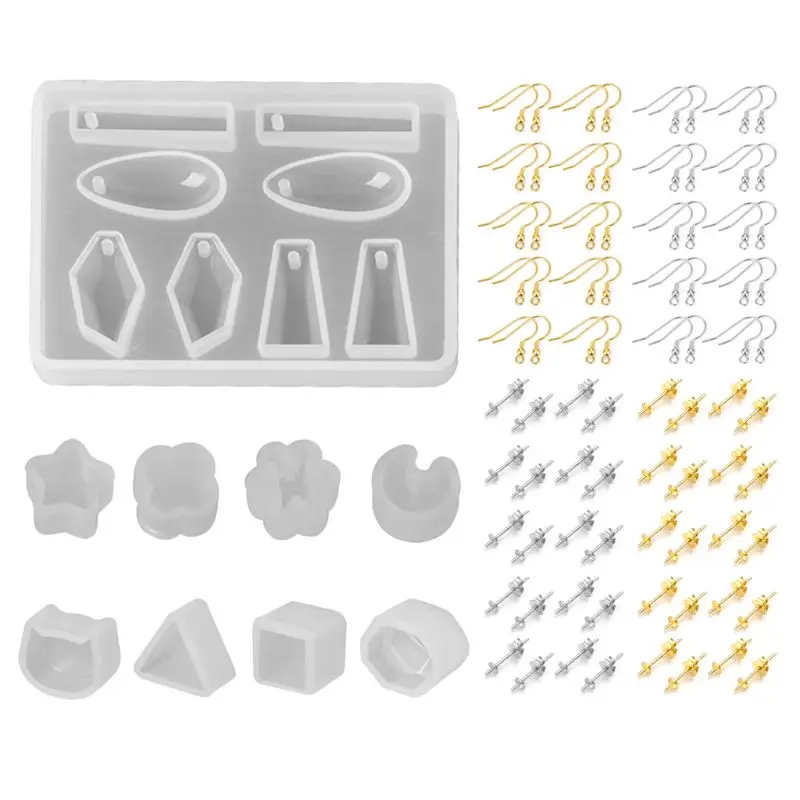 

Набор серег-гвоздиков из эпоксидной смолы