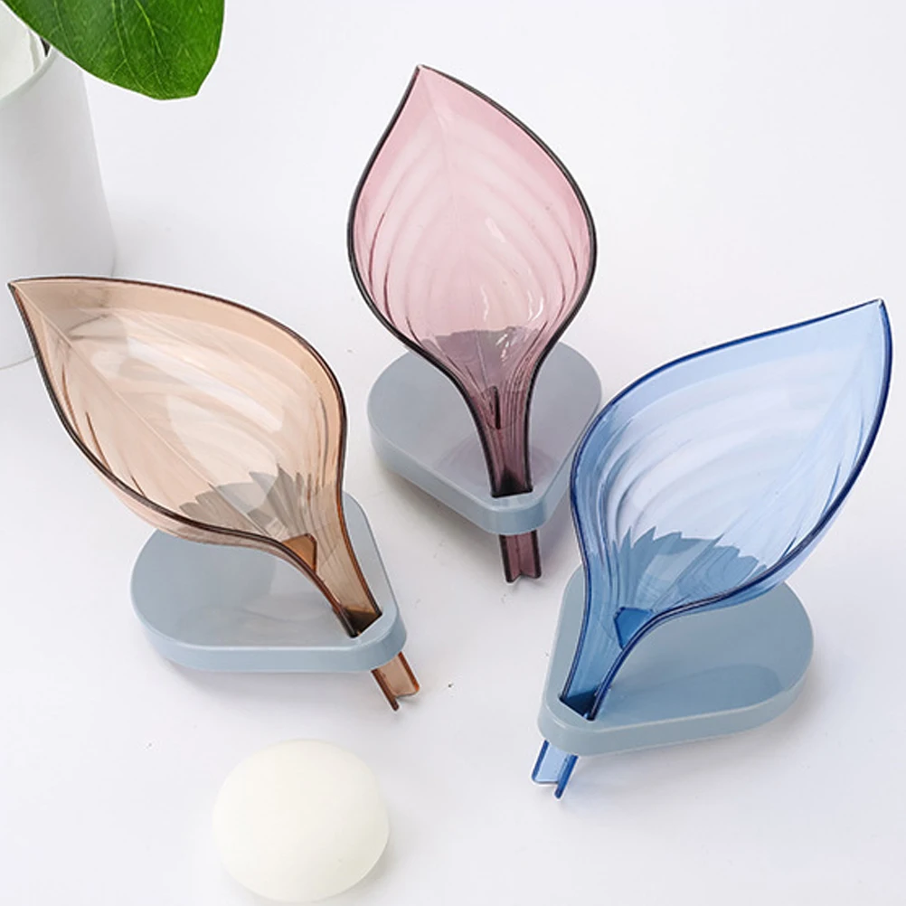 

Self Draining Soap Box Leaf Shape Soap Draining Dish Decorative Soap Holder for Bathroom Kitchen Keep Soap Dry