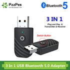 USB Bluetooth-адаптер PzzPss 3 в 1, 5,0 мм, AUX