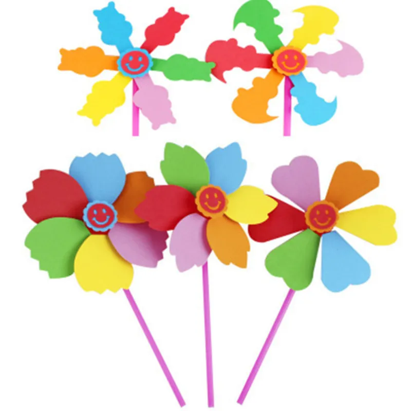 

EVA Windmill DIY Cartoon Handicrafts Toys for Children Handmade Pinwheel Craft Animal Puzzle Paper Tray Creative Education Toys