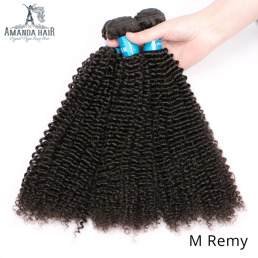 Аманда средний коэффициент Remy монгольский курчавый и вьющийся волос 3 пряди человеческие волосы волнистые волосы натуральный цвет 8-28 дюймов