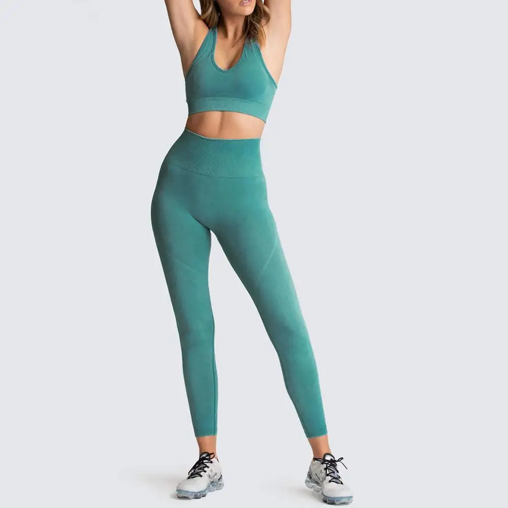 

2PCS Seamless Yoga Set Sportswear Sports Bra+Leggings Fitness Pants Gym Running Suit Exercise Clothing Athletic