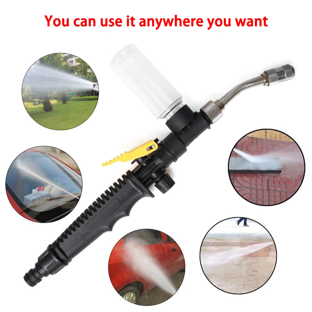 

Air-conditioning Washing Water Gun High-pressure Adjustable Fog Nursery Sprinkler Watering Vegetable Spray Gun (with foambottle)