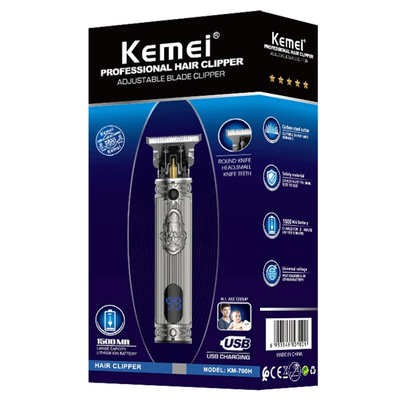

Original kemei powerful metal housing professional hair trimmer for men electric beard trimmer clipper hair barber cordless set