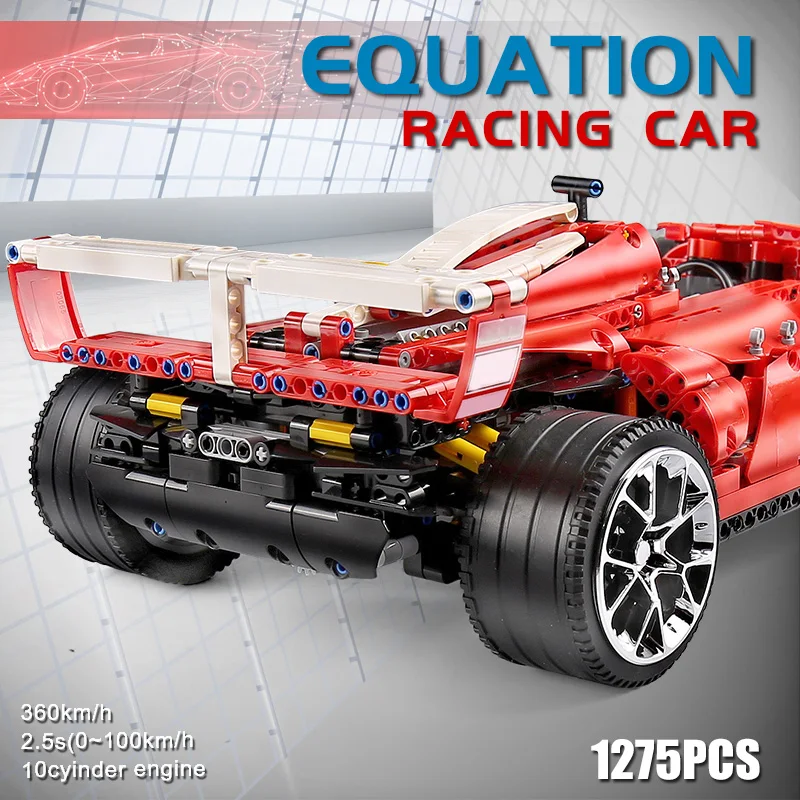 Высокотехнологичная модель автомобиля 0011 мини конструктор 8386 F1 Racer 1:10 скоростная