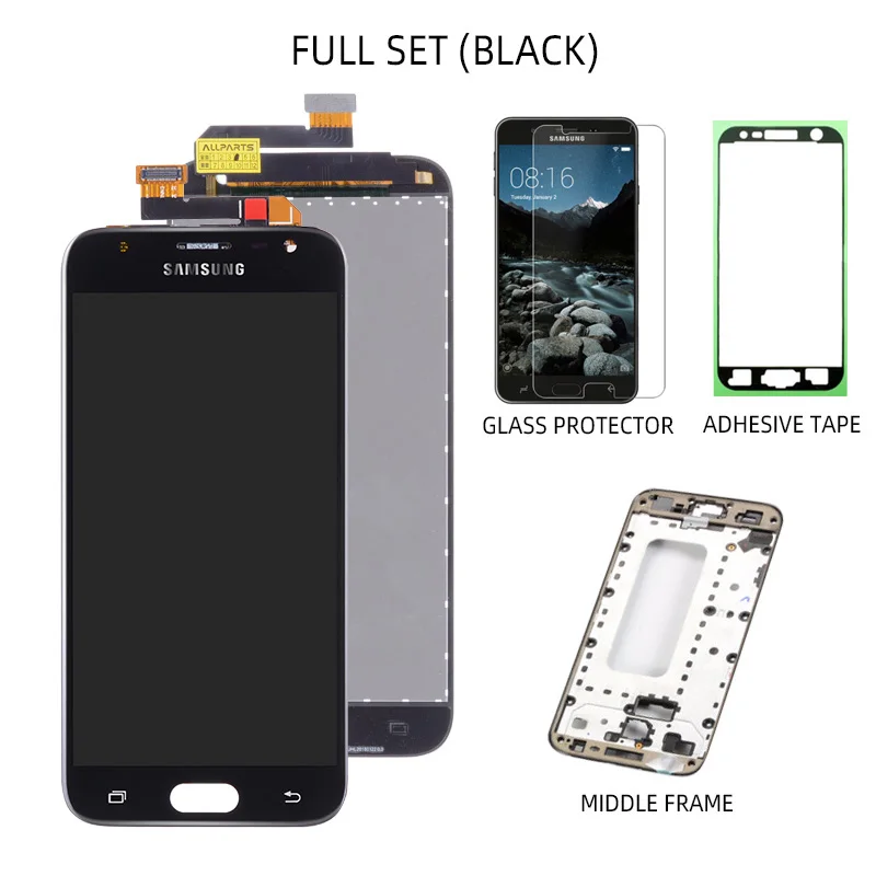 Дисплей для SAMSUNG Galaxy J3 LCD в сборе с тачскрином 5.0'' черный синий золотой J3 Pro LCD J330F J330 SM-J330F - Цвет: Black Full Set