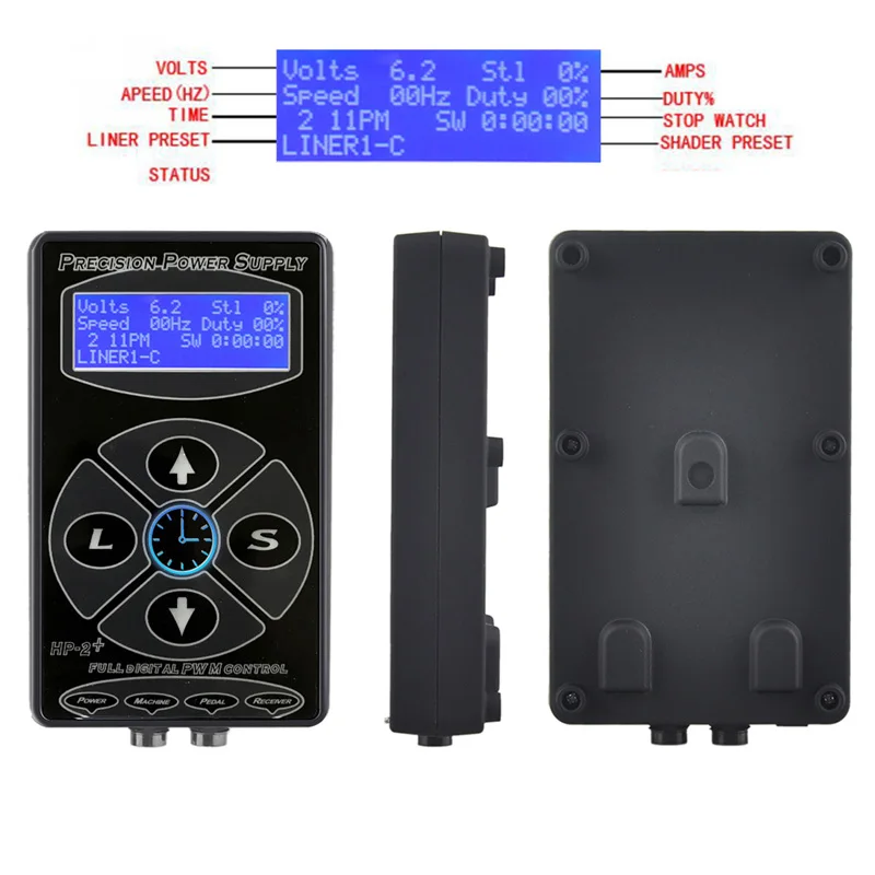 Профессиональный Hurricane hp 2 источник питания для татуировок двойной