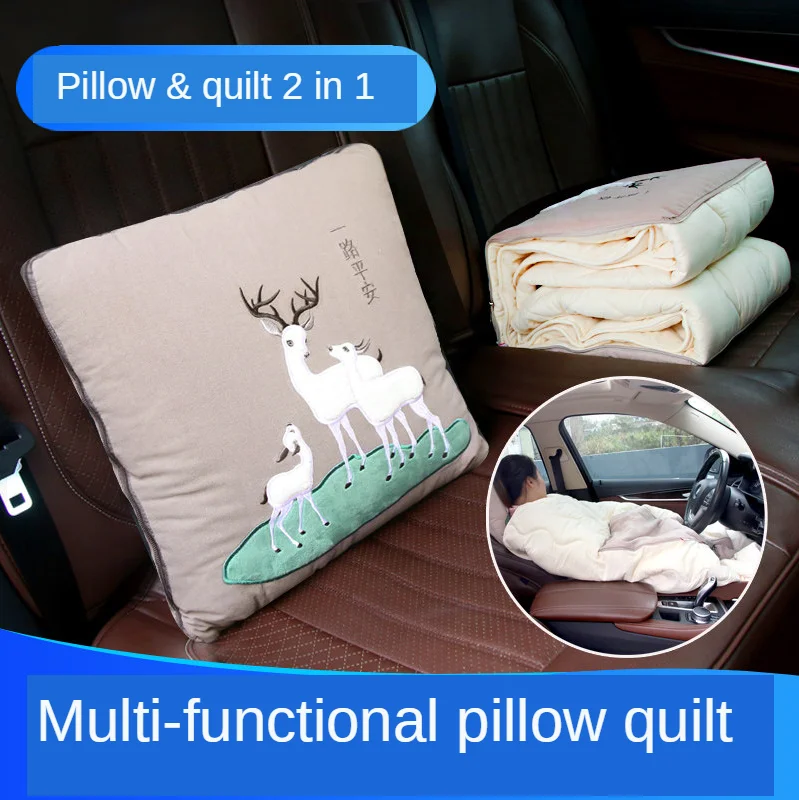 

B-LIFE Luxury Travel Blanket - Airplane & Car 4 in 1 Soft Warm Sherpa & Fleece Blanket Plush Pillow Clip Luggage Belt for Travel