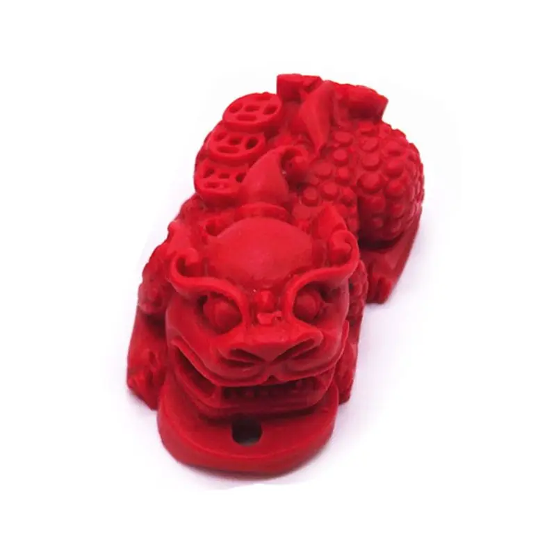 Натуральная киноварь ручной работы Pixiu Очаровательные бусы счастливый амулет