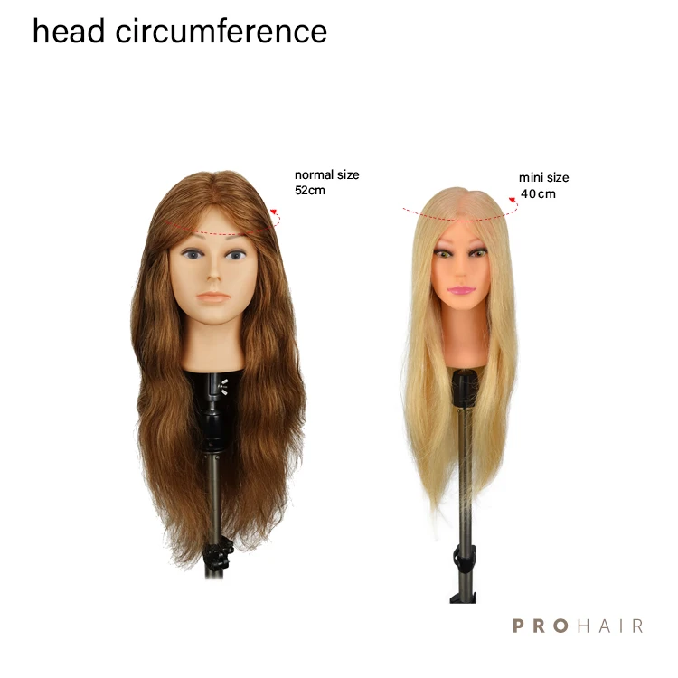 PROHAIR 60 см 2" человеческие волосы светильник блонд мини обучение голова Салон Женский манекен головы Парикмахерская Практика Обучение