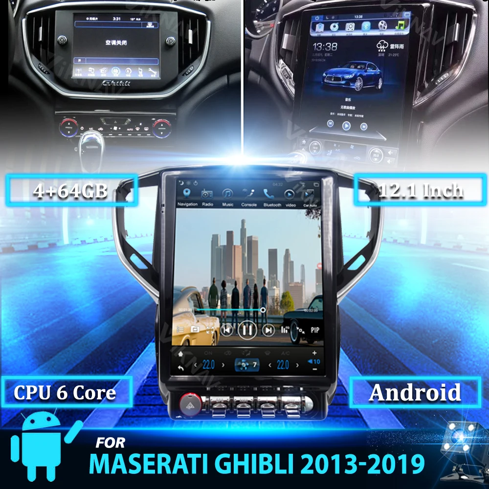 

12.1inch Android Car Radio with screen For Maserati GHIBLI 2013-2019 gps Navigation DVD Multimedia System with Carplay 2din