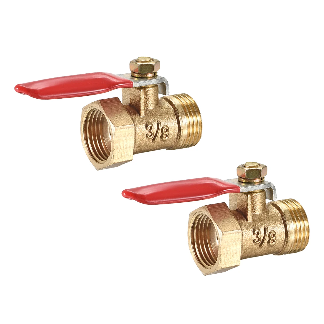 

uxcell Brass Air Ball Valve Shut Off Switch G3/8 Male to Female Pipe Coupler 2Pcs
