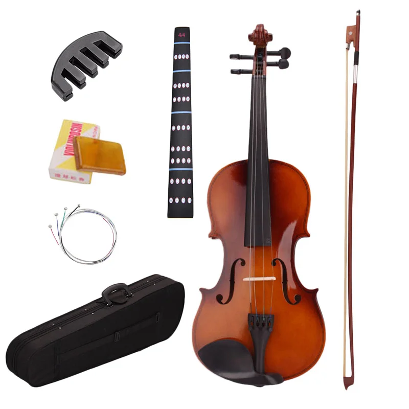 4/4 полный размер натуральный акустический Скрипка с Чехол смычок канифоль немой