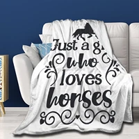 yaoola just a girl who loves horses flannel blanket weighted blanket soft cozy 50x40 inch for kids adults throw blanke