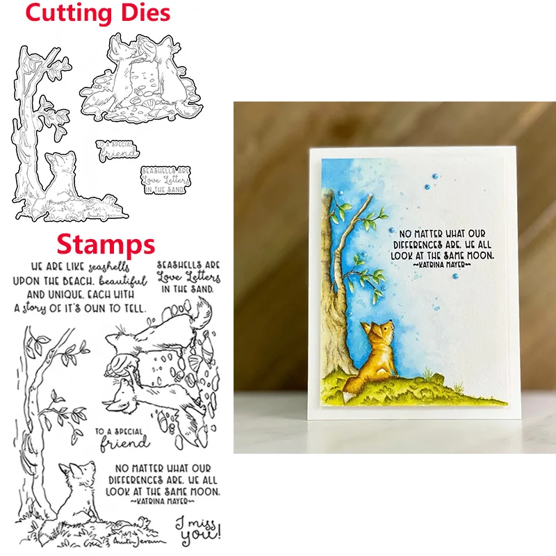 

A Fox's Life Listening to Seashells on Beach 2021New Transparent Stamps and Dies for DIY Scrapbooking Cards Making Crafts Stamps